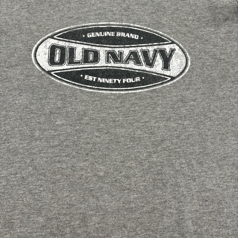 Vintage YKK Old Navy Stripe Sleeve Long Sleeve T-Shirt Size Medium Gray - Picture 2 of 9